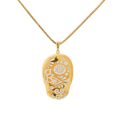 Dije Calavera grande con piedra Howlita